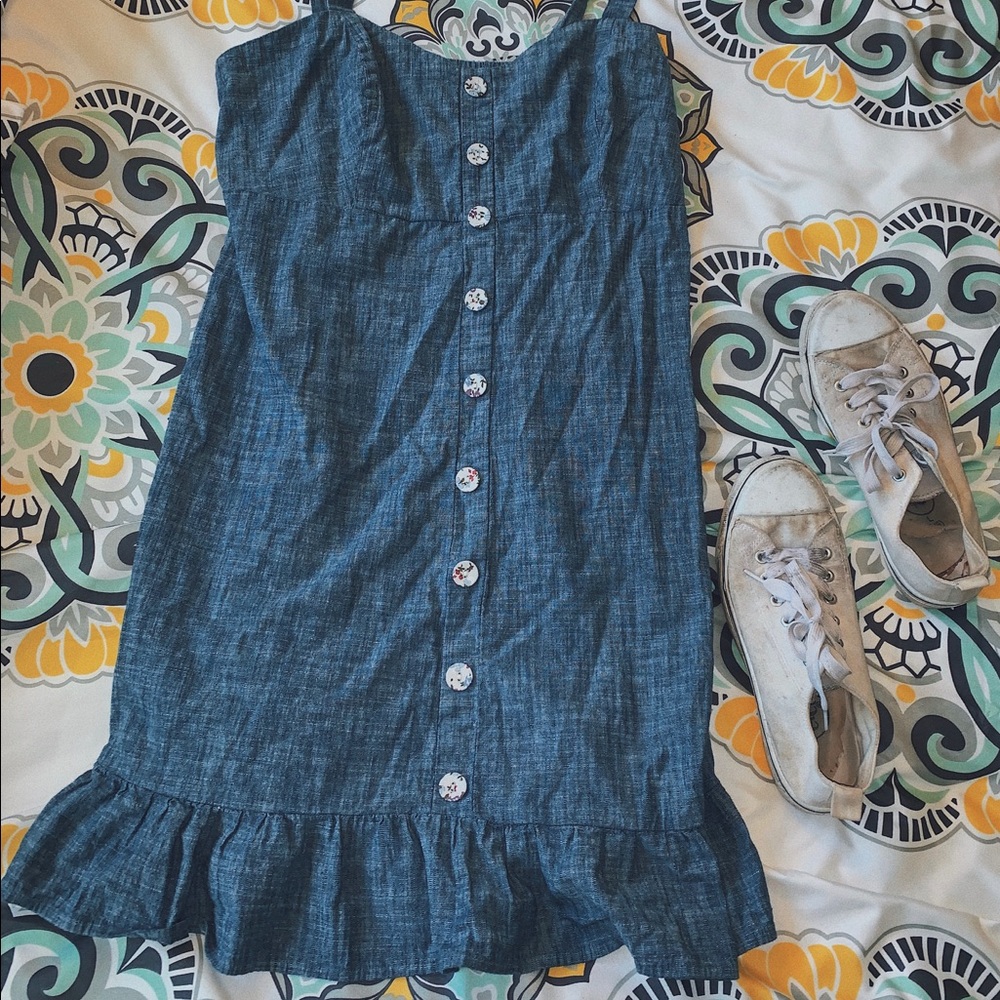 Denim button dress